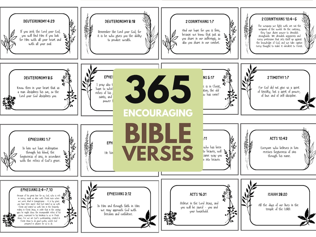 365 Printable Bible Verses for Daily Inspiration, Bible Verse Cards