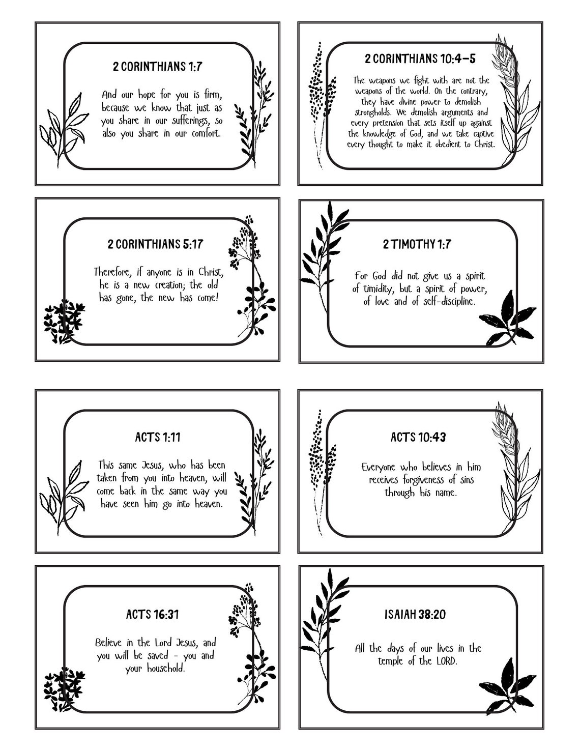 365 Printable Bible Verses for Daily Inspiration, Bible Verse Cards ...
