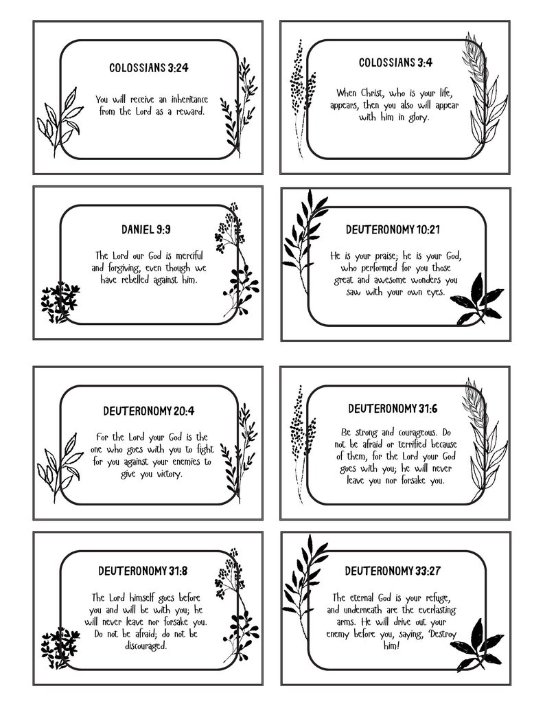 365 Printable Bible Verses for Daily Inspiration, Bible Verse Cards ...
