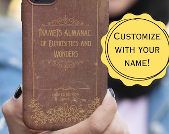 Funda de teléfono con forma de libro, funda de teléfono personalizada con forma de libro vintage, regalo para amantes de los libros, funda de teléfono clásica literaria para Samsung Galaxy, iPhone y Google Pixel