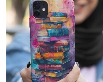 Funda de teléfono de libro, funda de teléfono de tema vintage librero, regalo personalizado para amantes de los libros, funda de teléfono literaria clásica, funda de teléfono iphone 15, personalizada