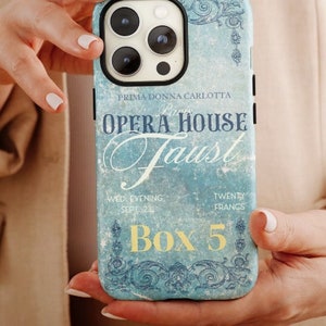 Phantom of The Opera Phone Case, Classic Literature Gift iPhone Cover, Gaston Leroux Faust Ticket Vintage, Musical Theater Gift, Bibliophile