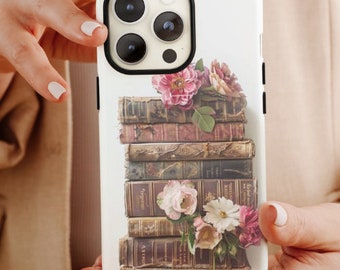 Book phone case, bookish theme phone cover, book lover gift, bibliophile literary phone case, iphone 15 Google Pixel Samsung Galaxy girl