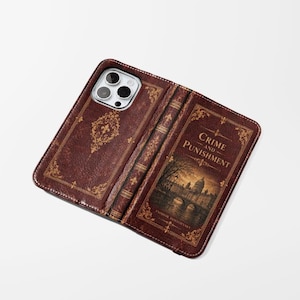 Crime and Punishment Vintage Book Phone Wallet Cover Flip Case