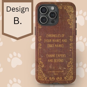 Coque de téléphone pour amoureux des chiens, personnalisée, personnalisée avec le nom du chien, cadeau pour maman chien, livre vintage iPhone 15 google pixel samsung galaxy mignon image 6