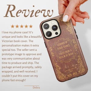 Book of Spells iPhone 16 case wallet, personalized witchy cover, vintage book Magic Phone Case, Galaxy folio Book Reader Gift Bibliophile image 7
