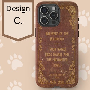 Coque de téléphone pour amoureux des chiens, personnalisée, personnalisée avec le nom du chien, cadeau pour maman chien, livre vintage iPhone 15 google pixel samsung galaxy mignon image 7