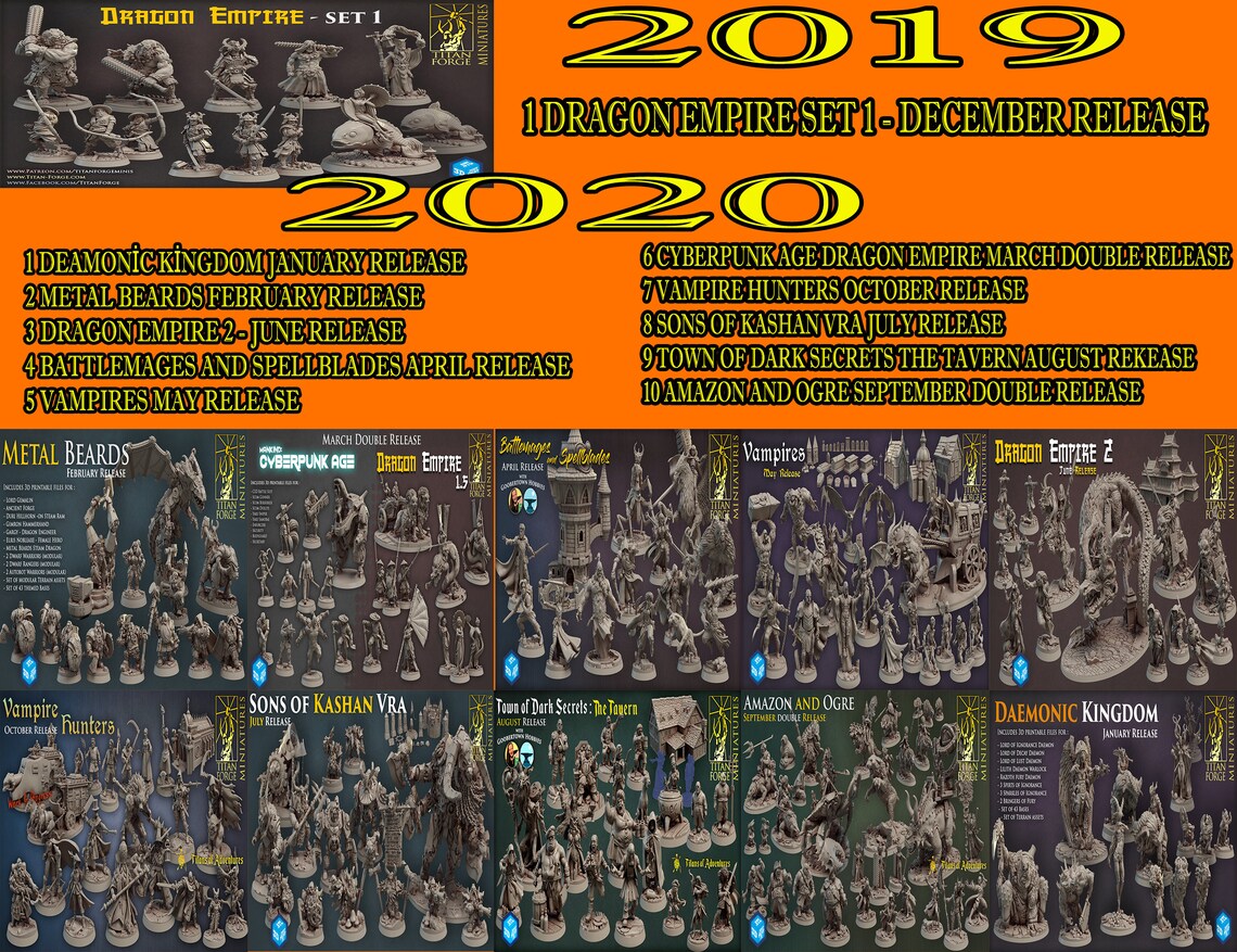 Titan Big Releases Pack Miniatures Pack Tabletop Etsy Canada