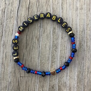 Les Miserables Bracelet, Broadway Inspired Handmade Beaded, Theatre Fan Gift | One of a Kind Gifts & Special Events Creation | Fast Shipping