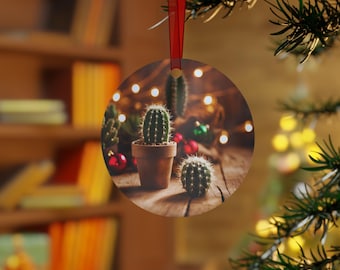 Cactus Christmas Ornament: Metal Desert Holiday Decor