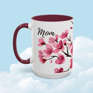 Cherry Blossom Mom Mug - Floral Mug Nature-Inspired Aesthetic Flower Mug Nature Lover Gift for Mom Spring Vibes Coffee Mug Mother&#39;s Day