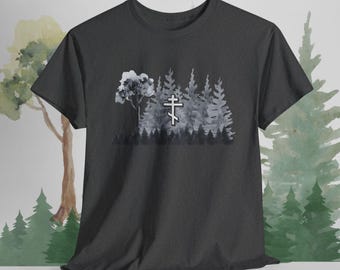 Camiseta de la Cruz Ortodoxa del Bosque: un regalo de fe cristiana
