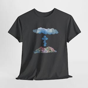 Mountain Clouds Orthodox Cross T-Shirt: Christian Faith Apparel