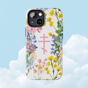 Wildflower Orthodox Cross iPhone Case: Floral Faith Phone Cover