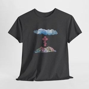Mountain Clouds Orthodox Cross T-Shirt: Christian Faith Apparel
