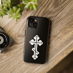 Custodia rigida per iPhone con croce ortodossa ICXC NIKA, regalo cristiano, custodia per fede cristiana ortodossa