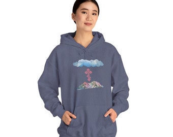 Orthodox Cross Mountain Hoodie: Christian Faith Unisex Sweatshirt