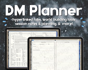 Digital DnD Campaign Journal for DM's (Blue) | Goodnotes & Notability, Worldbuilding Tools, Game Master, DnD Resources, Dungeons and Dragons