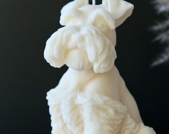Schnauzer Candle | Cute Dog candle | Handmade Candle | Doggie Candle | Puppy Candle | Gift for Dog Lover | Schnauzer gift| Sculptural candle