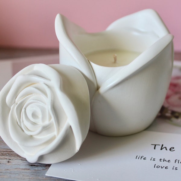 Rose Candle | Flower Candle | Container Candle | Jewelry Holder | Scented Candle | Unique candle | Gift for Her | Mother's Day Gift