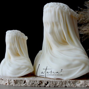 Veiled Lady Candle | Veiled Virgin | Shaped Candle | Gift Idea | Sculptural Candle| Bust Candle | Aesthetic Candle | Home Decor | Soy Candle