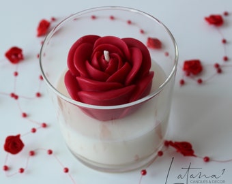 Rose Flower Candle | Natural Soy Wax, Valentine's Day Gift