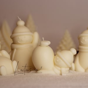 Cute Christmas Snowman candle | Frosty candle | Christmas gift | Christmas decoration | Snowmen set | Holiday gift | Stocking Stuffer