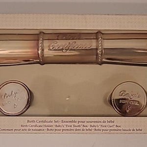 Hallmark Geburtsurkunde Set Zertifikatshalter Baby 1st Tooth & Curl Boxes