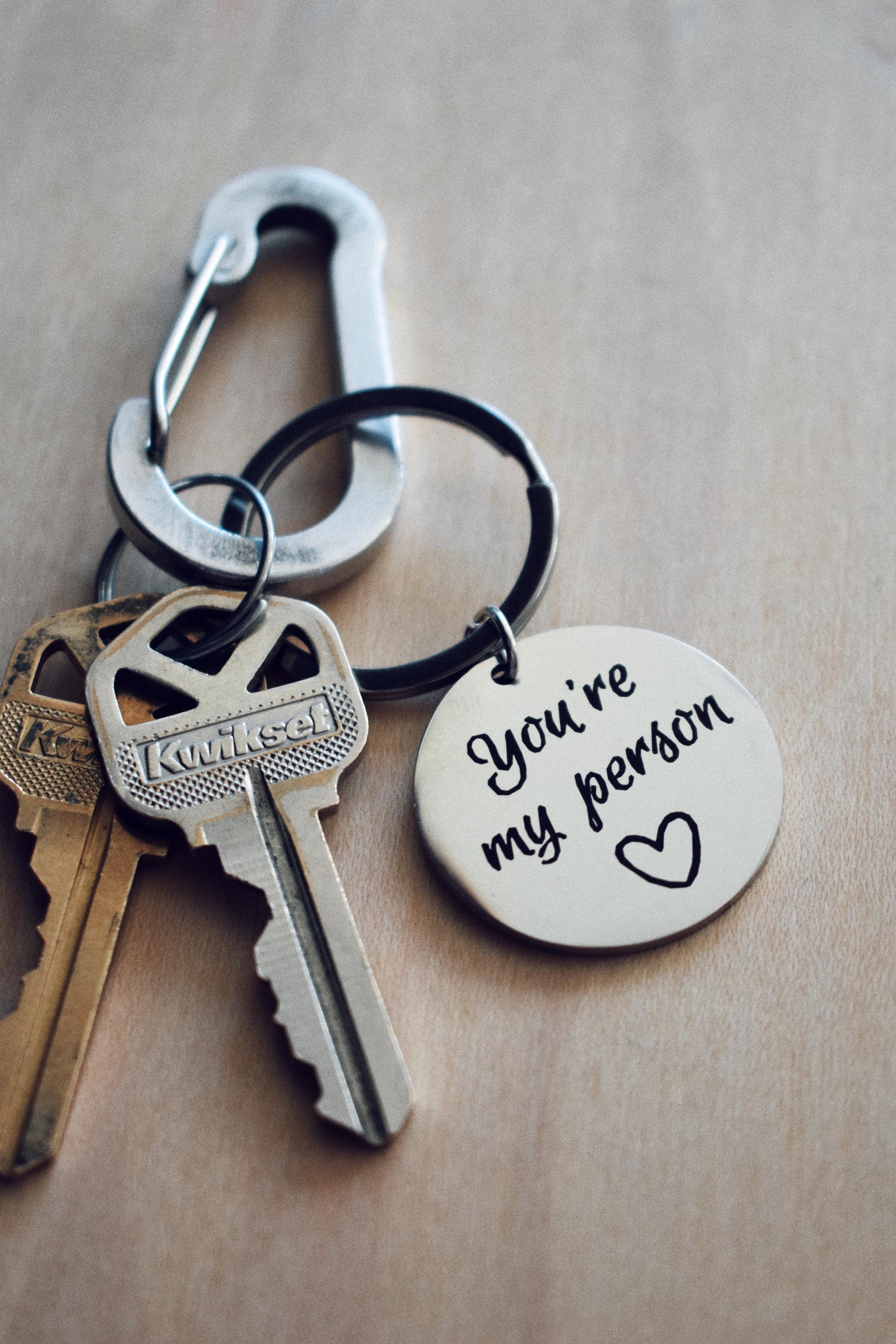 You’re My Person Keychain - Silver Circular Keychain With Black ...