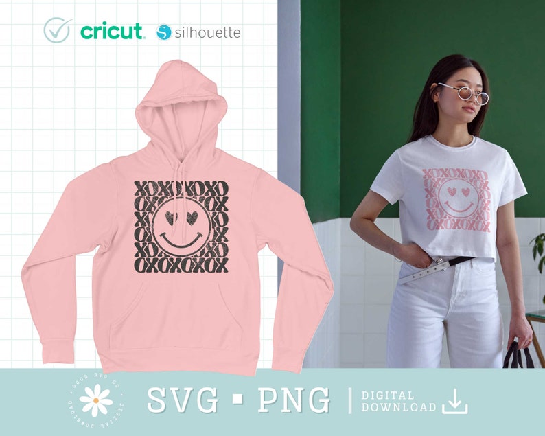Xoxo Smiling Face Svg Png, Love Heart Svg, XOXO Svg, Valentine Clipart ...