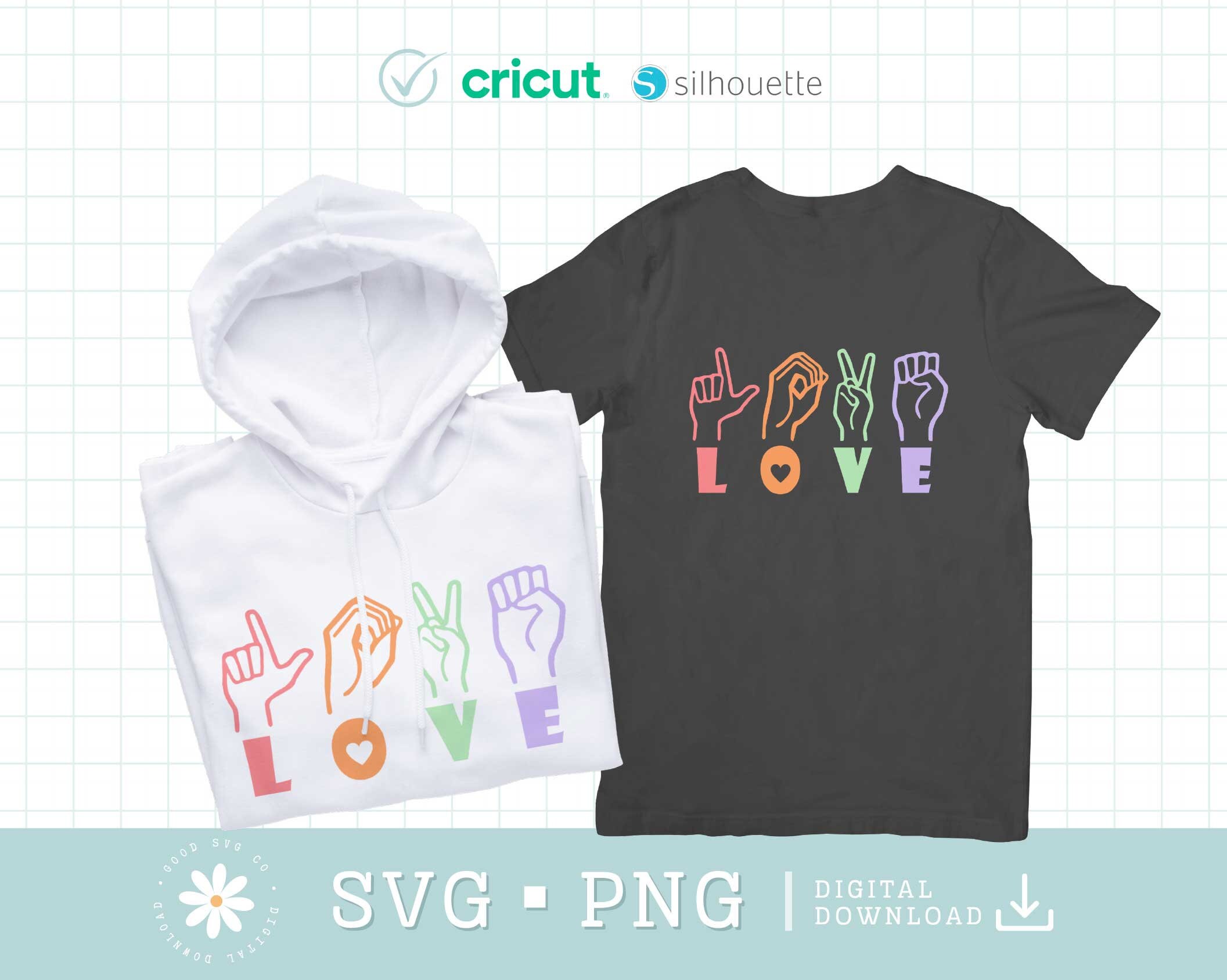 Love Sign Language SVG PNG, Valentine Svg, Love Hearts Svg, Valentine ...