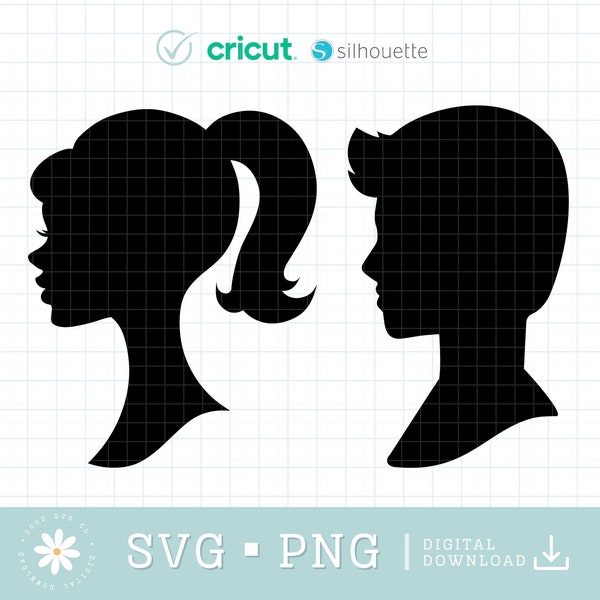 Barbie doll SVG, Woman Man Silhouette, Man Head svg, Doll clipart, Boy Silhouette, Ponytail svg, Doll svg, Doll head cricut silhouette