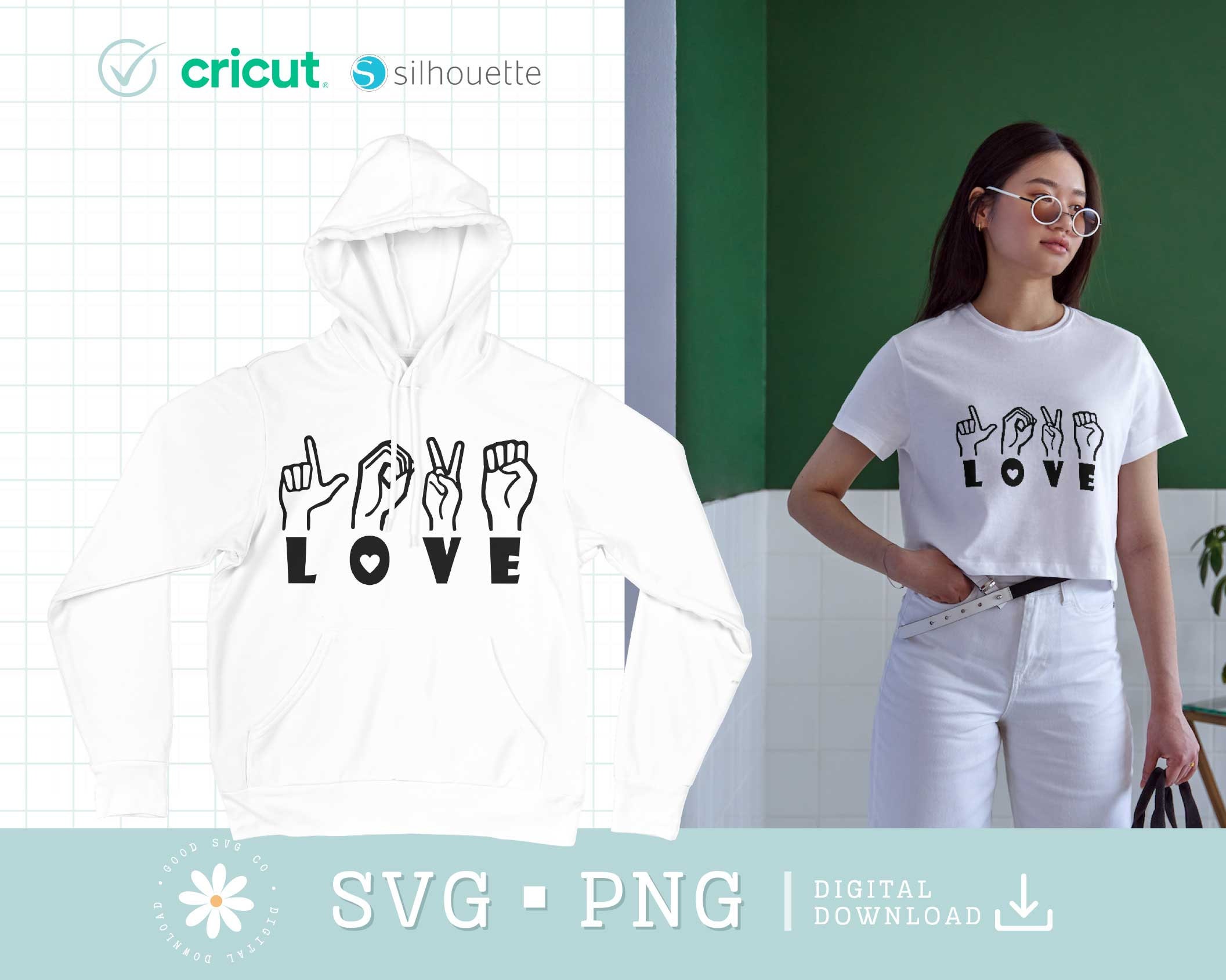 Love Sign Language SVG PNG, Valentine Svg, Love Hearts Svg, Valentine ...