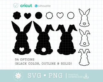 Easter Bunny SVG PNG, Bunny SVG, Rabbit Silhouette Svg, Rabbit Svg, Easter Svg, Bunny Silhouette Svg, Bunny Outline Svg, Cut File Cricut
