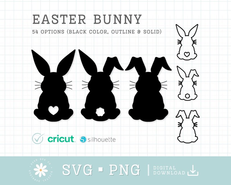 Easter Bunny SVG PNG, Bunny SVG, Rabbit Silhouette Svg, Rabbit Svg ...