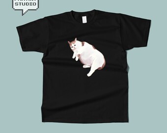 Sad Cat Meme T-Shirt Gift for Catlover, Funny Viral Cat Reacting, Crying Fat Ca Tee, Depressed Cat Gift