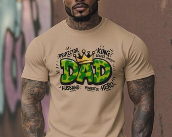 Dad PNG for Shirts | Crown Dad Sublimation Design | Black Dad Clipart | Strong Dad PNG | Instant Download for DIY Gifts