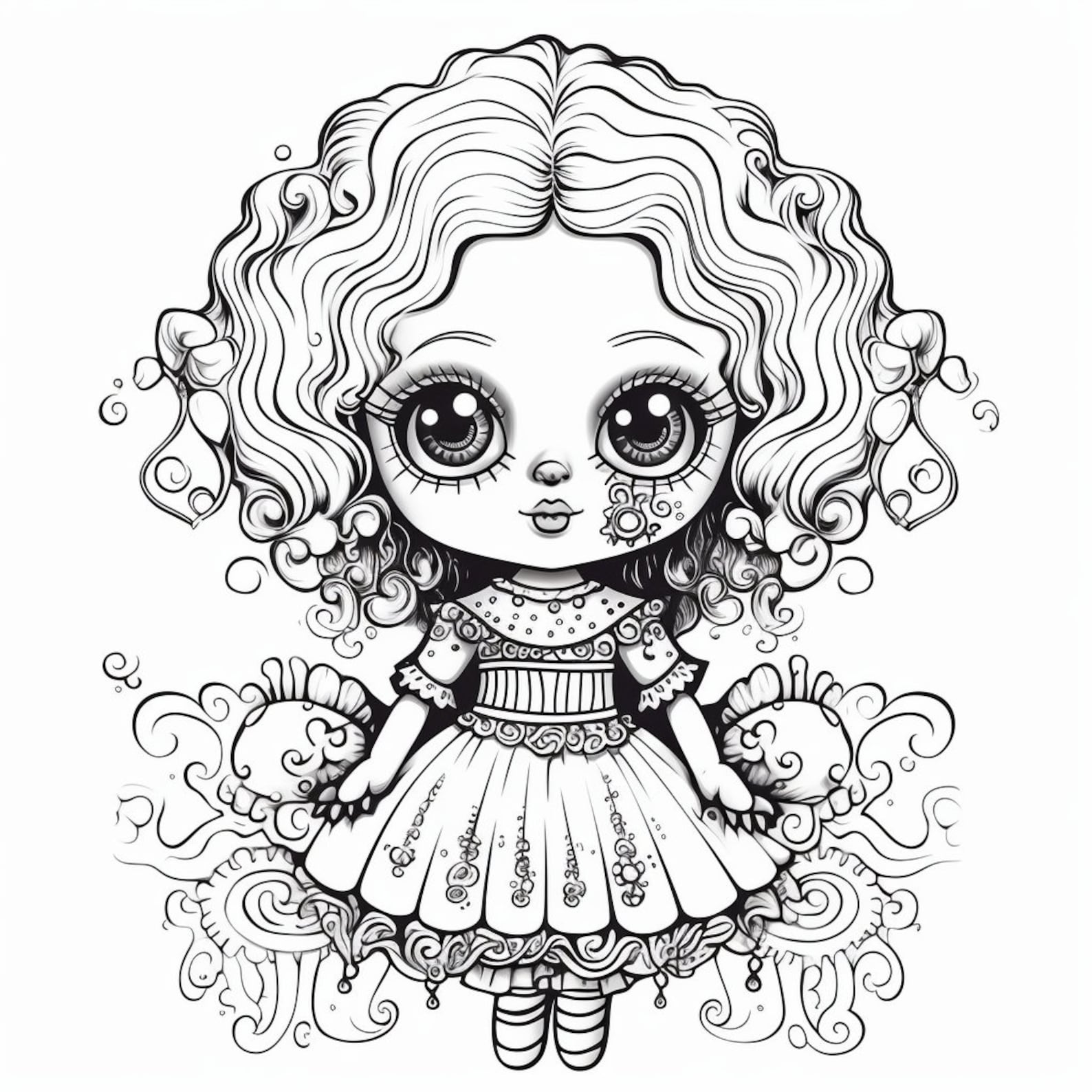 Dolly Coloring Page Etsy