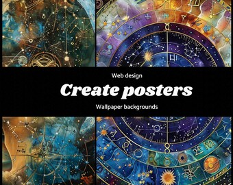 40 Beautiful Images of Astrology and Zodiac, Ideal for Any Type of Project: High Quality, Low Weight, Artistic, Unique, and Various Styles