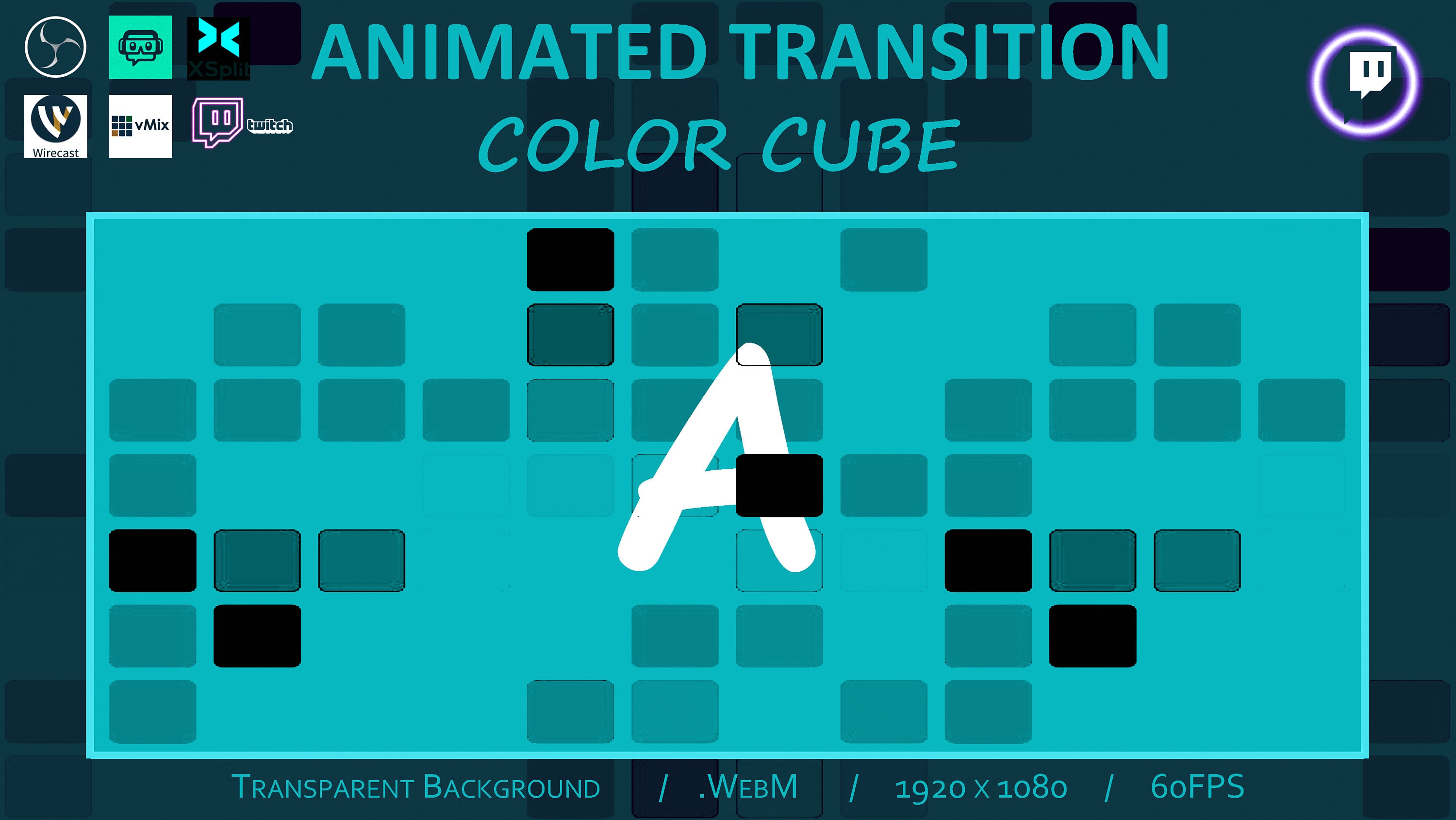 Paquete De Transición Twitch Stinger COLOR Cube 4 Opciones / Twitch ...