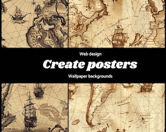 40 Beautiful Images of Antique Maps, Ideal for Any Type of Project: High Quality, Low Weight, Artistic, Unique, and Various Styles