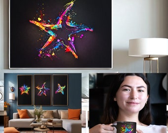 165+PNG Transparente Estrellas Coloridas, Diseños Únicos 4000x4000 ideales para superposición impresión animaciones composiciones