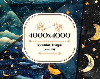 Starry Night Patterns: Seamless Digital Textures for Creative Projects