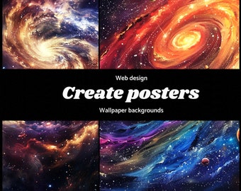 40 Beautiful Images of Space and Galaxies, Ideal for Any Type of Project: High Quality, Low Weight, Artistic, Unique, and Various Styles