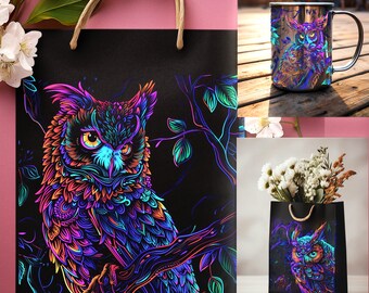 Colorful Owl PNG Clipart, Unique Designs (Digital Download)