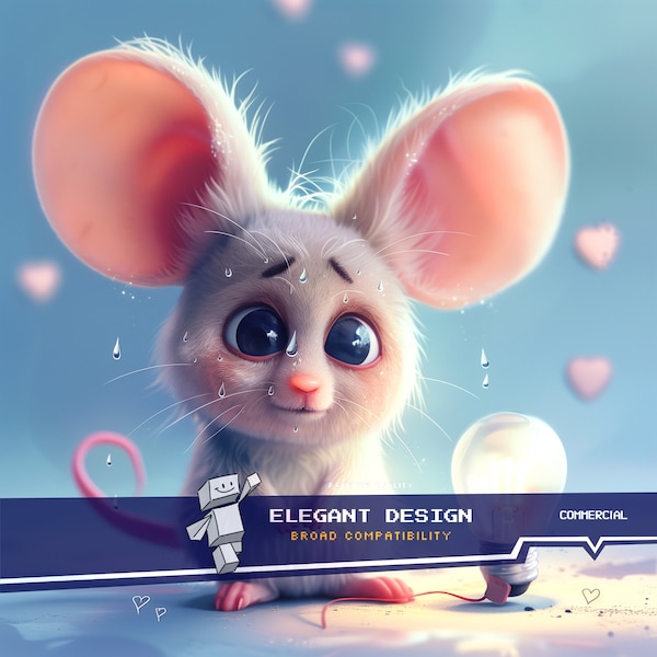 12 Beautiful Images of Sad Mice, Ideal for Any Type of Project: High Quality, Low Weight, Artistic, Unique