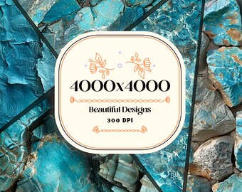 Turquoise Stone Textures: 120 Premium Digital Papers (4000x4000)