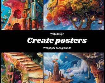 Surrealist Art Images, Dreamlike Scenes (Digital Download)