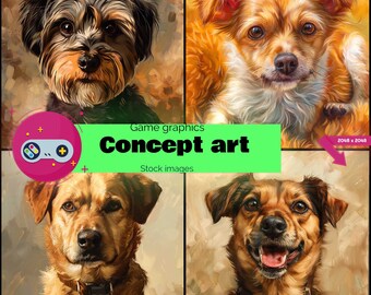 Pet Images, Artistic Animal Portraits, High-Quality JPG (Digital Download)