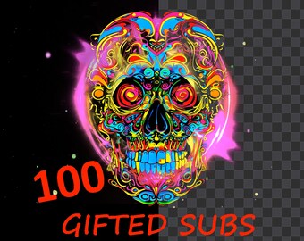 Animated Skull Twitch Subscriber Overlay, Colorful Streaming Alerts (WebM)